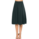 Striped Mnemosyne Women's Crepe Skirt (Model D16) - Objet D'Art