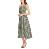 Ruffle Hem One Shoulder Midi Dress - Objet D'Art