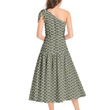 Ruffle Hem One Shoulder Midi Dress - Objet D'Art