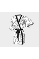 Silver Floral Kimono Robe - Objet D'Art