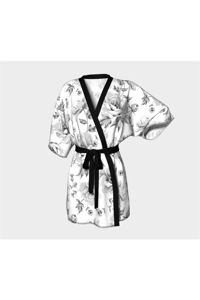 Silver Floral Kimono Robe - Objet D'Art