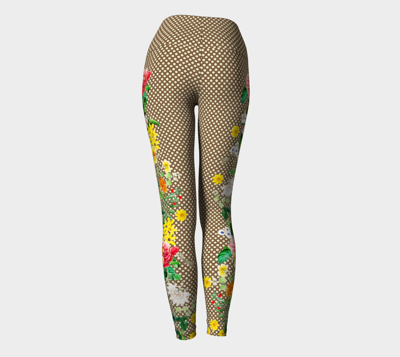 Floral Accented Yoga Leggings - Objet D'Art