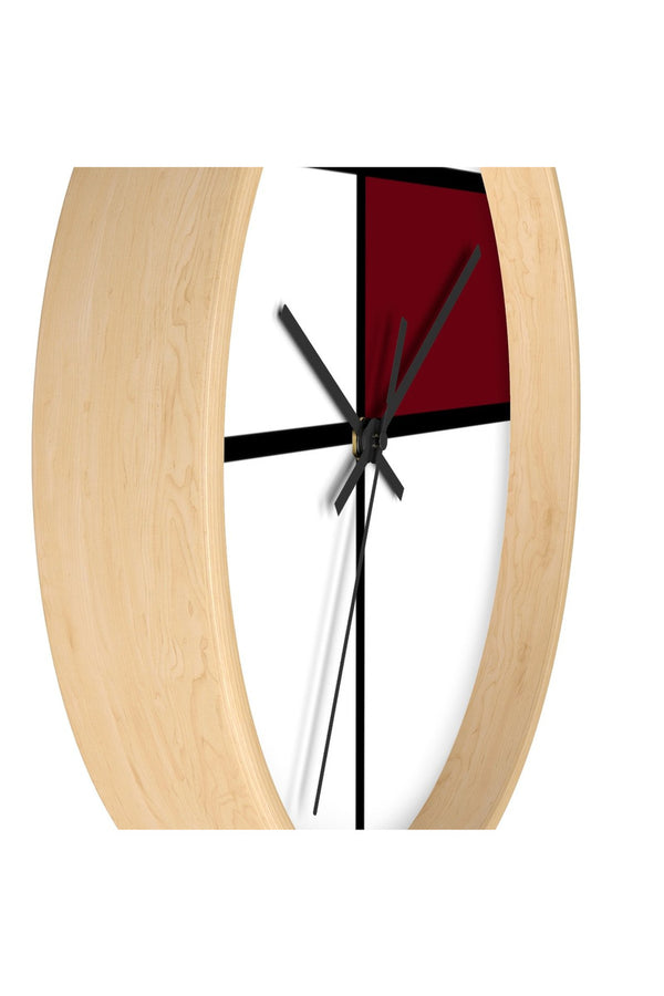 Copy of Piet Mondrian style design: MAROON Wall clock - Objet D'Art Online Retail Store