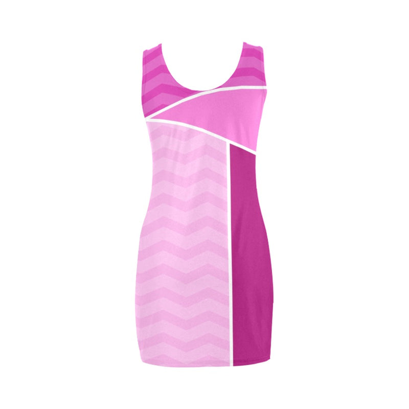 wavy fuchsia print 2A Medea Vest Dress (Model D06) - Objet D'Art