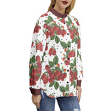 Colossal Raspberry Parfait Long Sleeve Button Up Casual Shirt Top - Objet D'Art