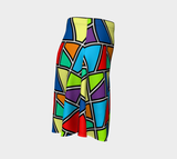 Painted Window Pane Flare Skirt - Objet D'Art