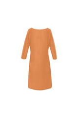 Flame Orange Rhea Loose Round Neck Dress - Objet D'Art