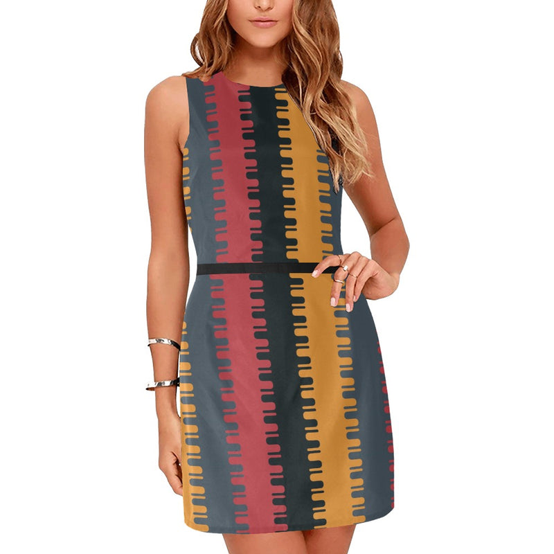 Autumn Eos Women's Sleeveless Dress (Model D01) - Objet D'Art