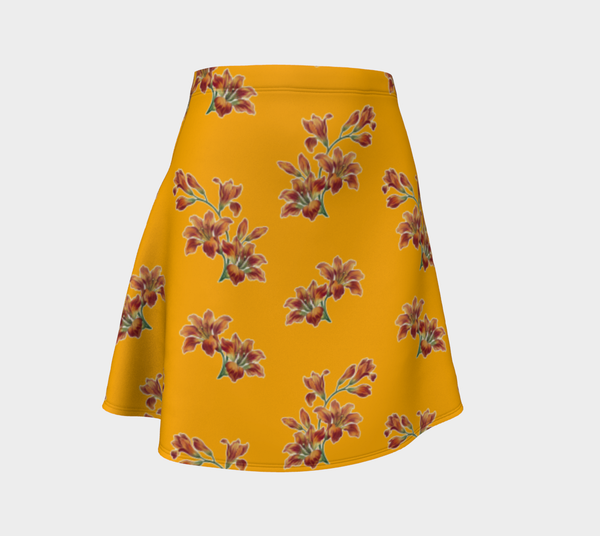 Orange Lily Flare Skirt - Objet D'Art