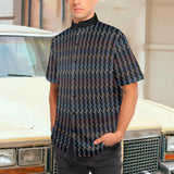 black 2 9k Men's Stand-Up Collar Short Sleeve Shirt - Objet D'Art