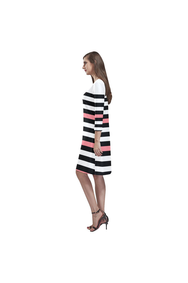 PINK stripe Rhea Loose Round Neck Dress(Model D22) - Objet D'Art