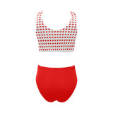 pure red print Chest Bowknot Bikini Swimsuit (Model S33) - Objet D'Art