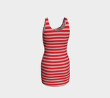 Red Striped Bodycon Dress - Objet D'Art
