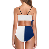 white solid print addsart Knot Side Bikini Swimsuit (Model S37) - Objet D'Art
