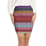 Multicolored Snakeskin Print Elastic Waist Bodycon Skirt - Objet D'Art