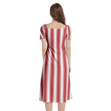 Puff Sleeve Split Thigh Midi Dress - Objet D'Art