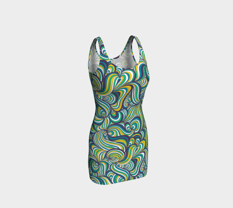 Swirls Bodycon Dress - Objet D'Art