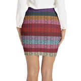 Multicolored Snakeskin Print Elastic Waist Bodycon Skirt - Objet D'Art