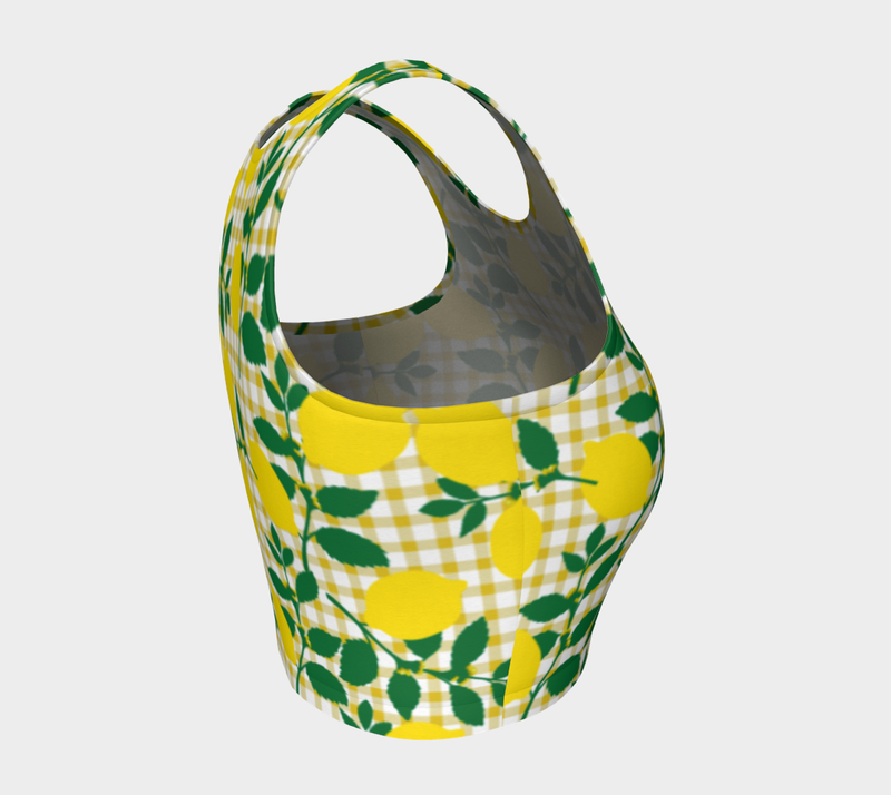 Lemon and Gingham Athletic Top - Objet D'Art