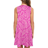 Innuendos of Pink in Paisley Sleeveless A-Line Pocket Dress - Objet D'Art