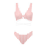 red hot heart 3 print 2 Cross String Bikini Set (Model S29) - Objet D'Art