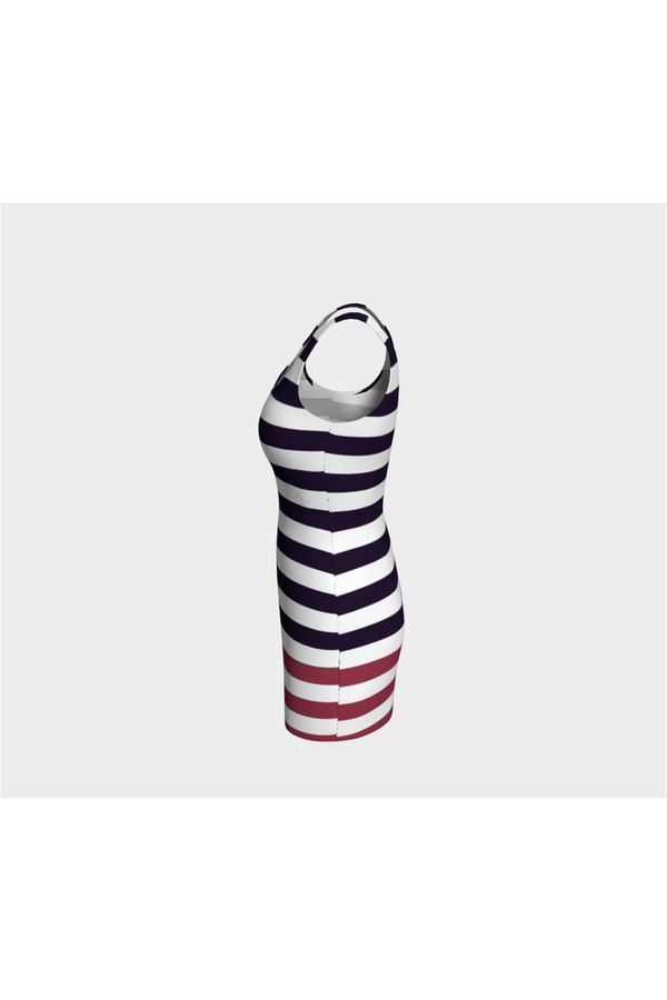 Plum Striped Bodycon Dress - Objet D'Art