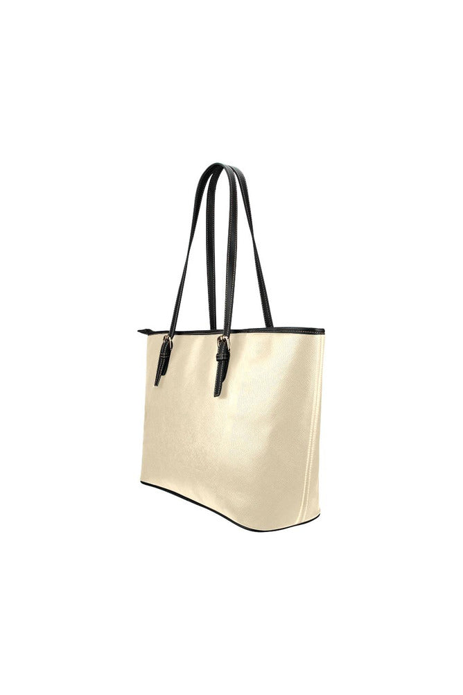 Vanilla Custard Leather Small Tote Bag - Objet D'Art