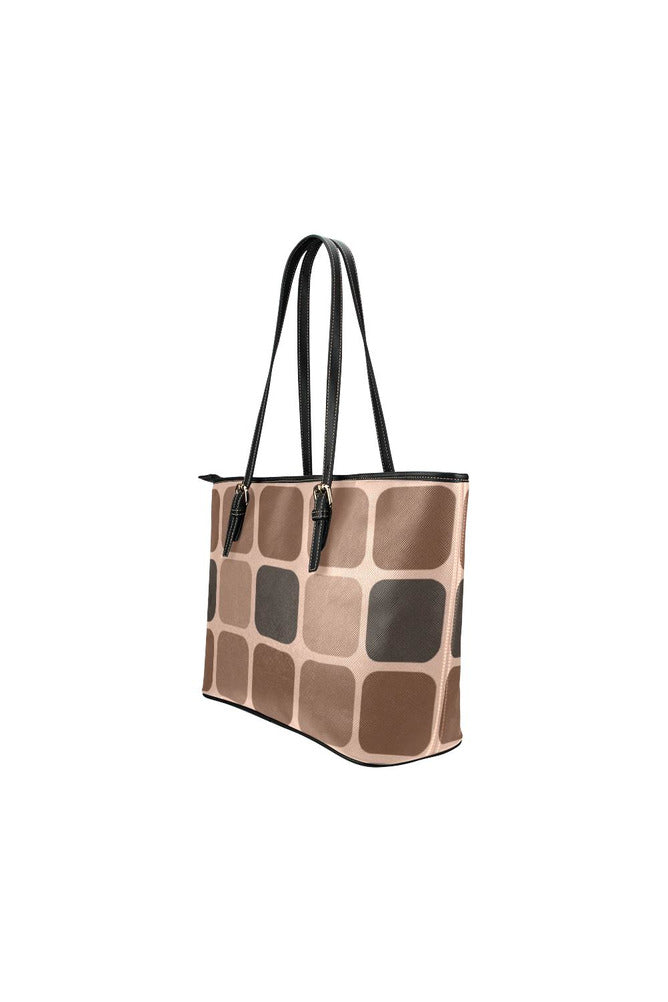 Camel Gridlock Leather Tote Bag/Small - Objet D'Art