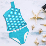 hexa sexy print 2 Women's One Shoulder Backless Swimsuit (Model S44) - Objet D'Art