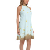 Tie Back Halter Neck Flared Dress - Objet D'Art