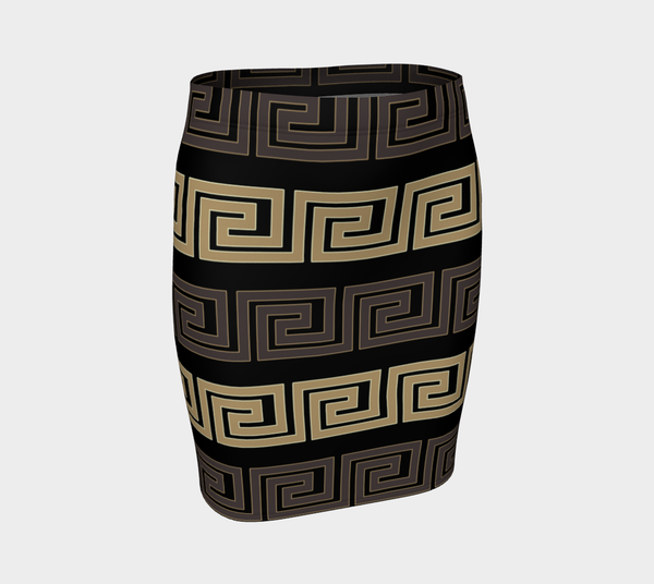 Greek Key Fitted Skirt - Objet D'Art