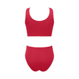 fuchsia anal2 print Chest Bowknot Bikini Swimsuit (Model S33) - Objet D'Art