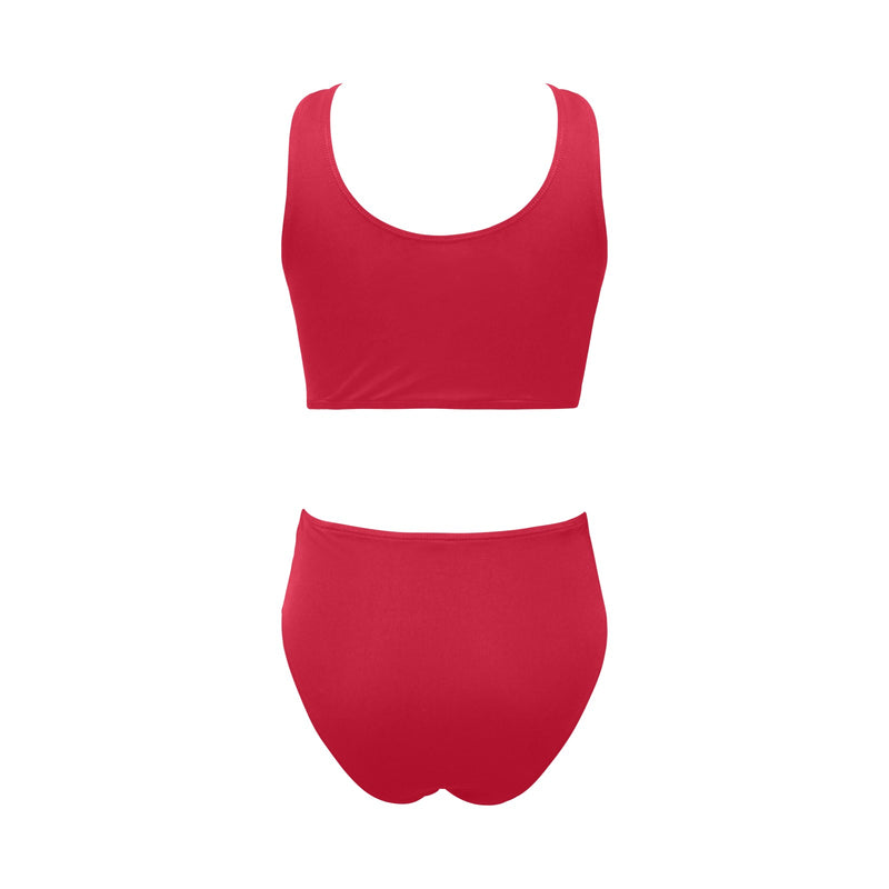 fuchsia anal2 print Chest Bowknot Bikini Swimsuit (Model S33) - Objet D'Art