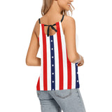 stars and stripes print 2 Loose Fit Halter Neck Top (Model T68) - Objet D'Art