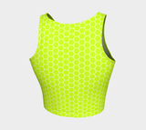 Neon Green Honeycomb Athletic Crop Top - Objet D'Art