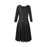 Black Tethys Half-Sleeve Skater Dress - Objet D'Art