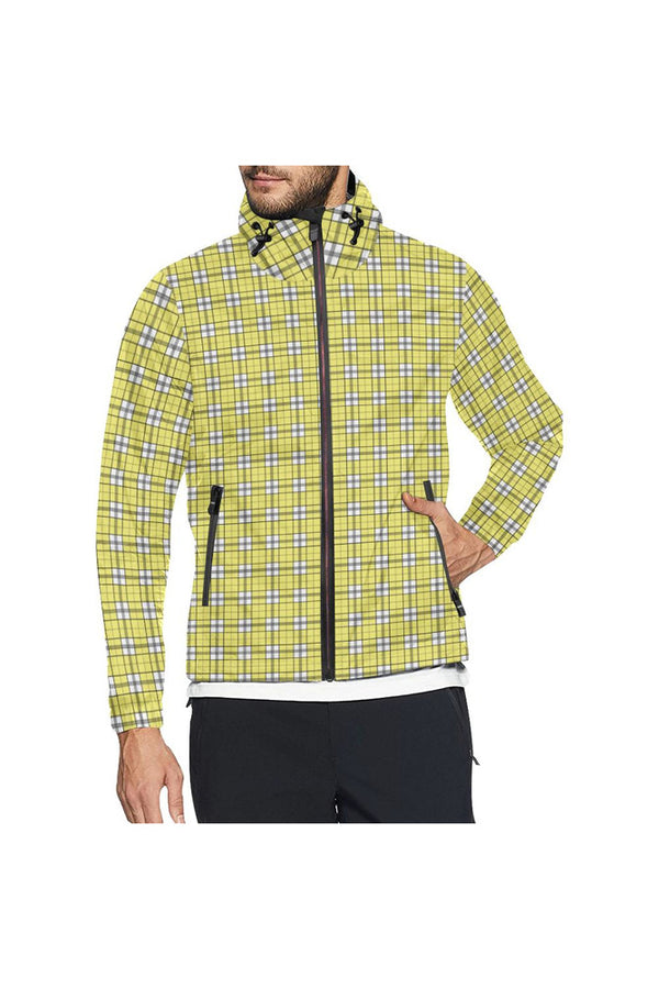 Yellow Plaid All Over Print Windbreaker for Men (Model H23) - Objet D'Art