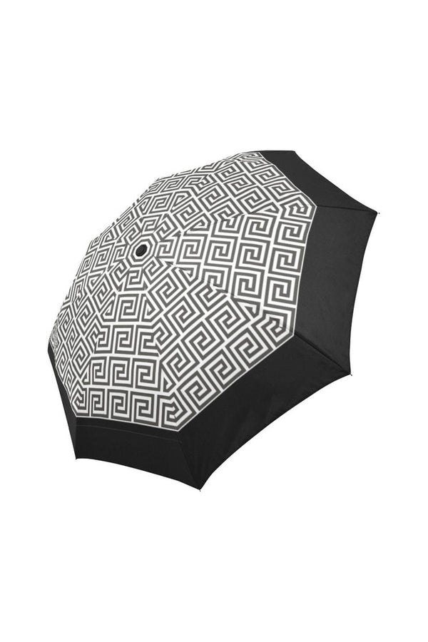 Greek Key Black Border Auto-Foldable Umbrella (Model U04) - Objet D'Art Online Retail Store
