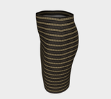 Earthtone Greek Key Fitted Skirt - Objet D'Art
