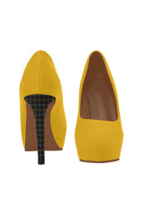 Black & Gold Tattersall Women's High Heels - Objet D'Art Online Retail Store
