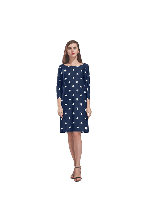 stars 2 sleeve Rhea Loose Round Neck Dress(Model D22) - Objet D'Art