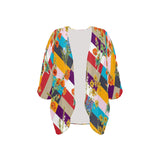 floral striped swimwear Women's Kimono Chiffon Cover Up (Model H51) - Objet D'Art