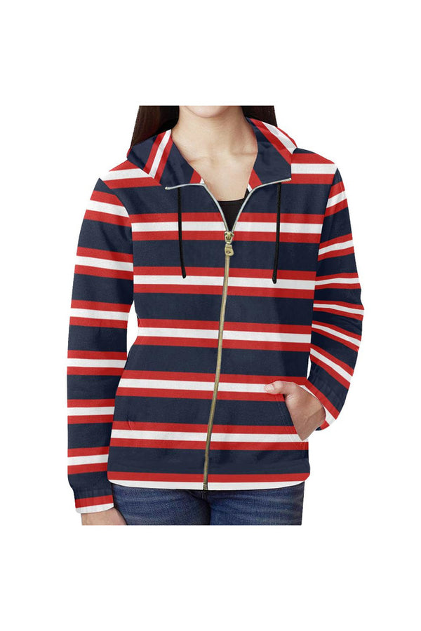 Americana Zip Hoodie for Women - Objet D'Art