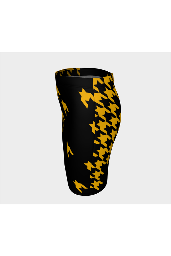 Golden Houndstooth Fitted Skirt - Objet D'Art
