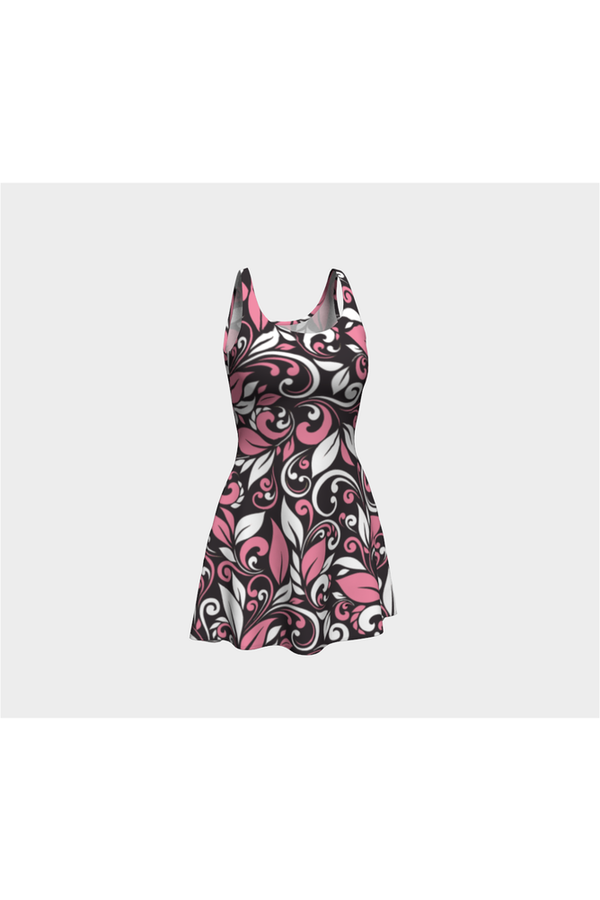 Pink and White Floral Flare Dress - Objet D'Art