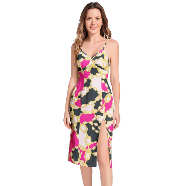 Split Thigh V-Neck Cami Dress - Objet D'Art