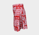 Love Print Flare Skirt - Objet D'Art