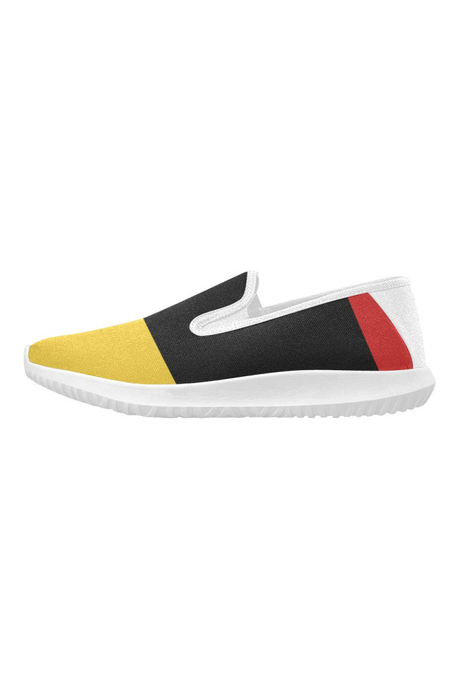 cox red mid D20 FRT TOP BLUE Orion Slip-on Women's Canvas Sneakers (Model 042) - Objet D'Art