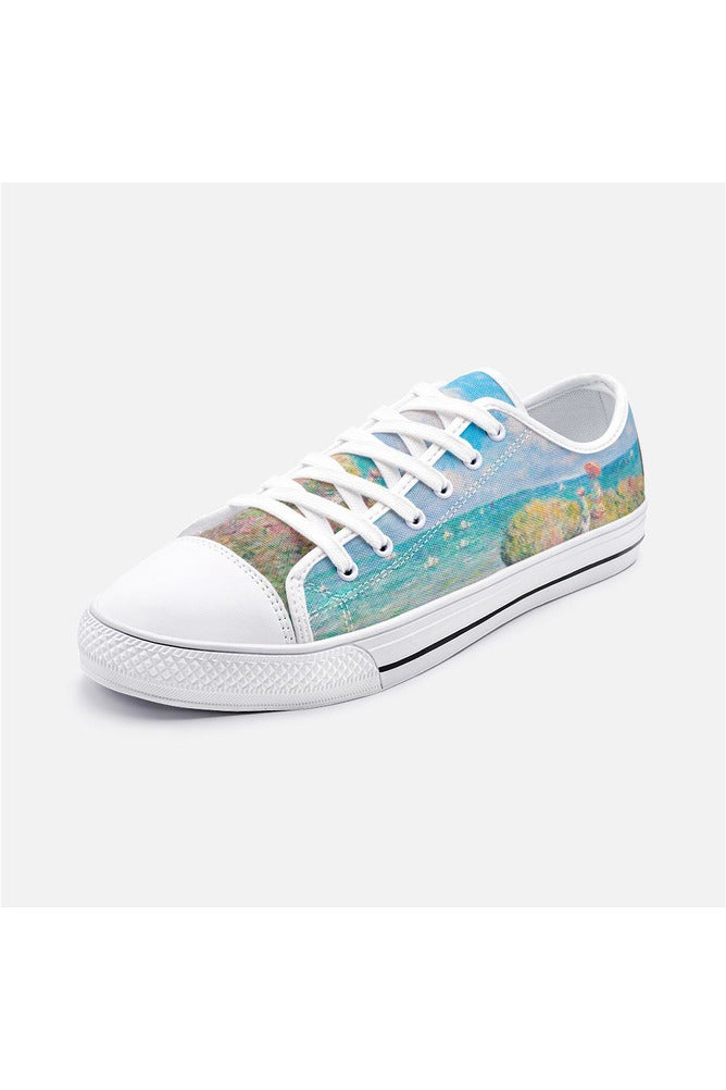 Cliff Walk by Monet Unisex Low Top Canvas Shoes - Objet D'Art