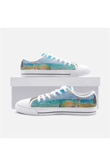 Cliff Walk by Monet Unisex Low Top Canvas Shoes - Objet D'Art